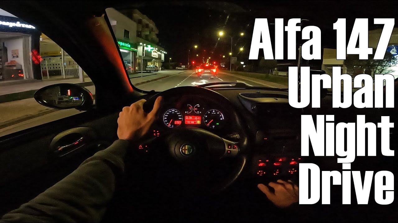 2004 Alfa Romeo 147 Ti 1.6TS 120HP POV Urban Night Drive with GoPro Hero10 @ 60fps. POV, ASMR