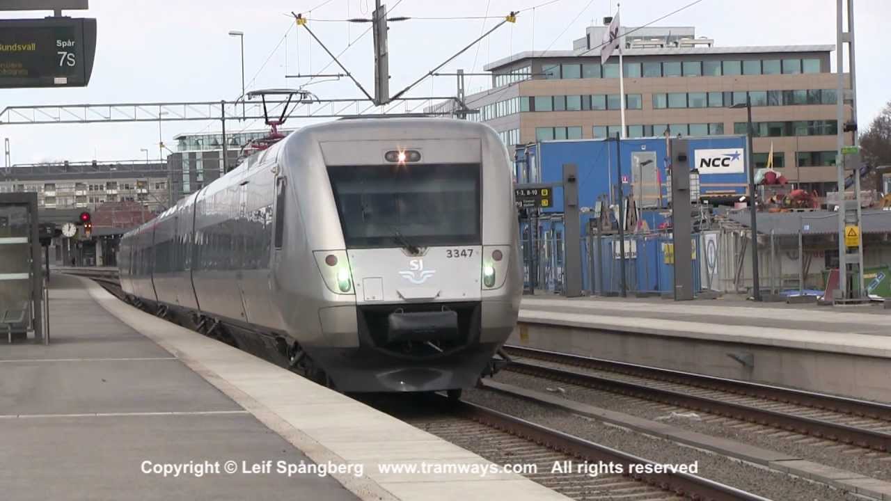 SJ X55 trains in Uppsala, Sweden