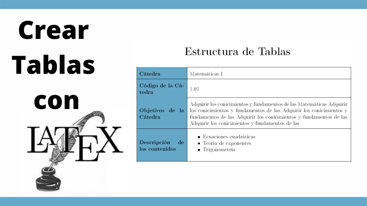 Crear TABLAS con LATEX, parte 1