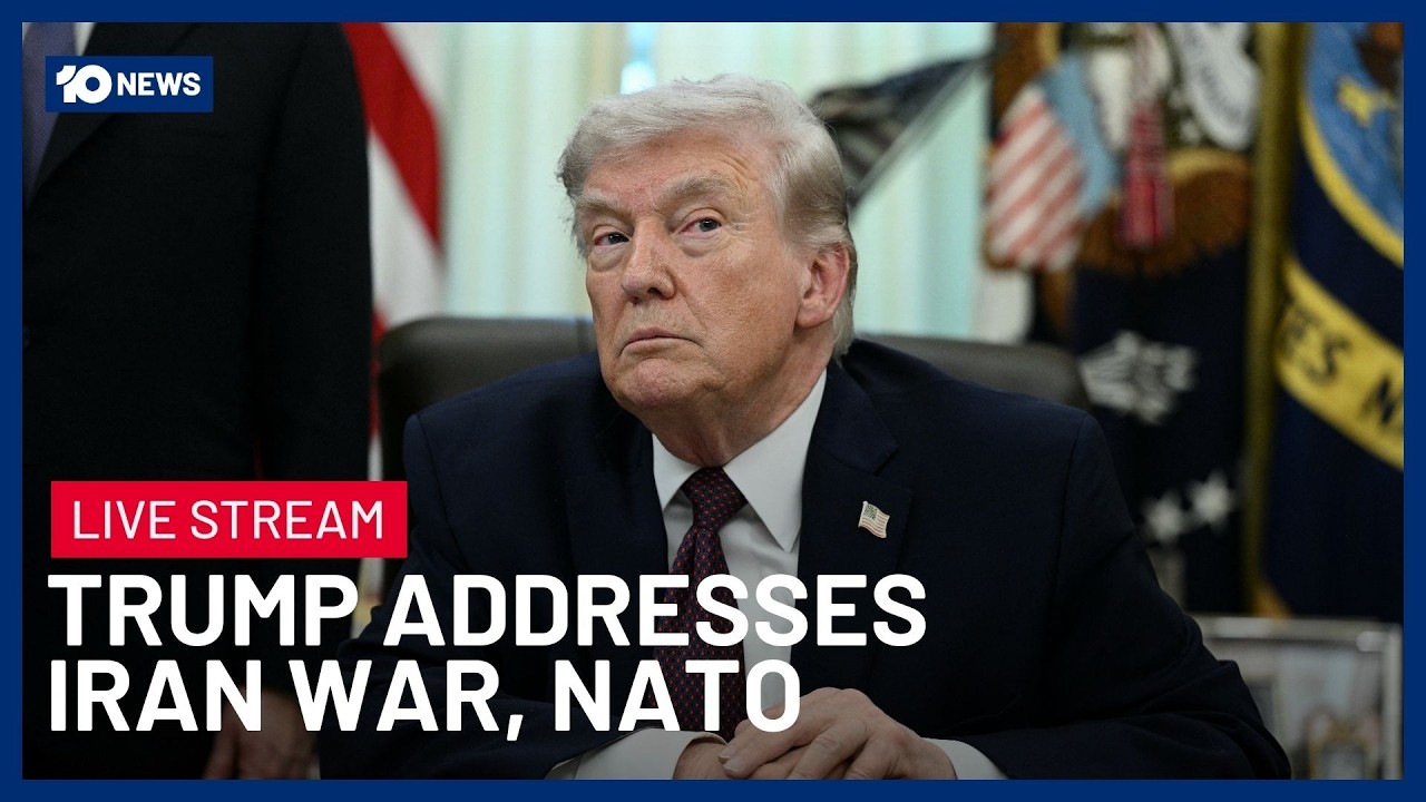 В прямом эфире: Президент США Дональд Трамп выступит с заявлением о войне с Ираном и НАТО | 10 News