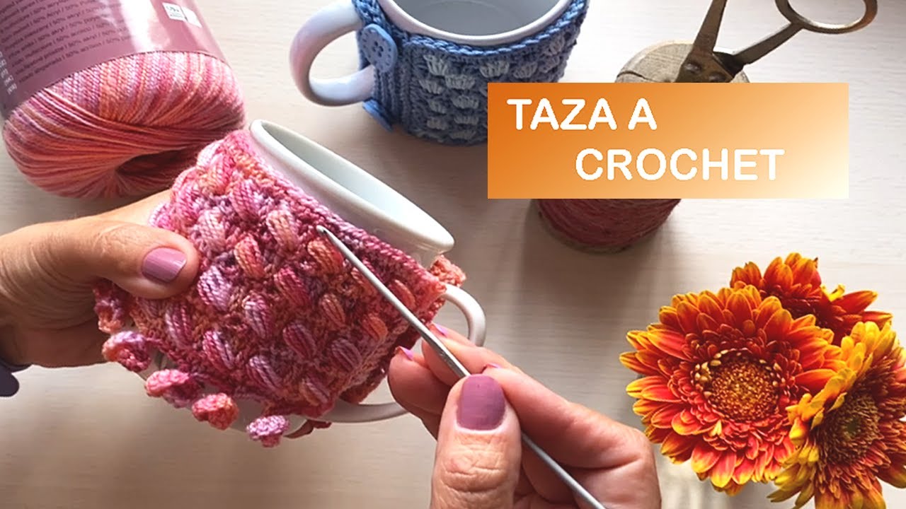 FUNDA o PROTECTOR de TAZAS a CROCHET - TUTORIAL