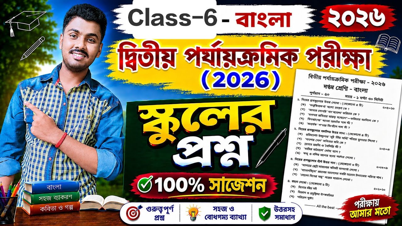 Class 6 Bangla | Class 6 Bengali 2nd Unit Test Question Paper 2026 | Class 6 Bengali Suggestion 2026