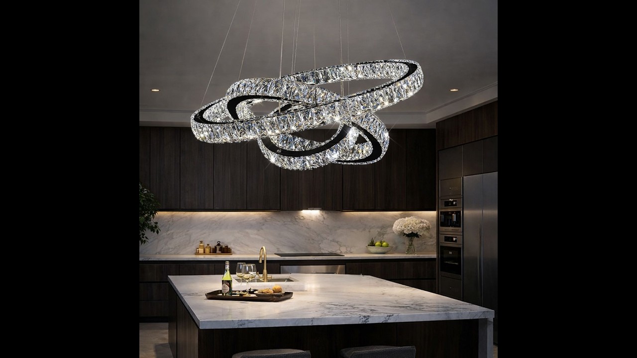 Lustra LED Cristal 3 Segmente Chrome XXL ⌀80/60/40cm Echivalent 1000W Telecomanda