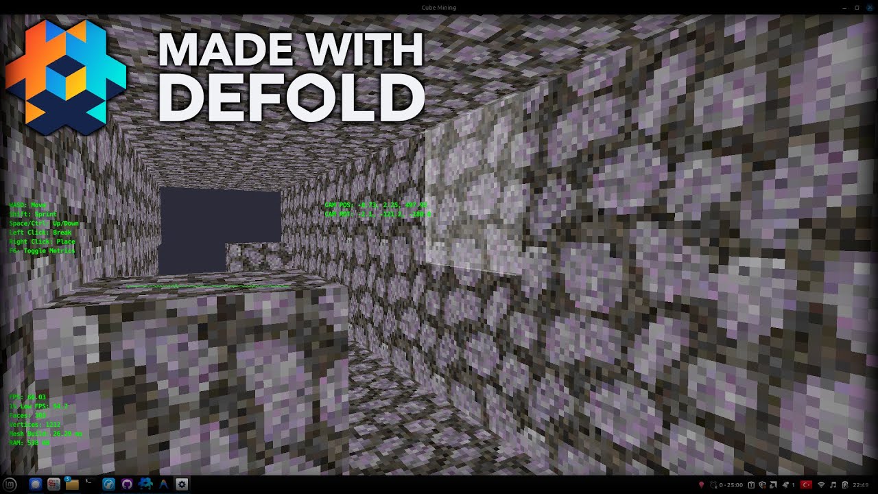 CubeMining Voxel 3D Game in Defold Game Engine