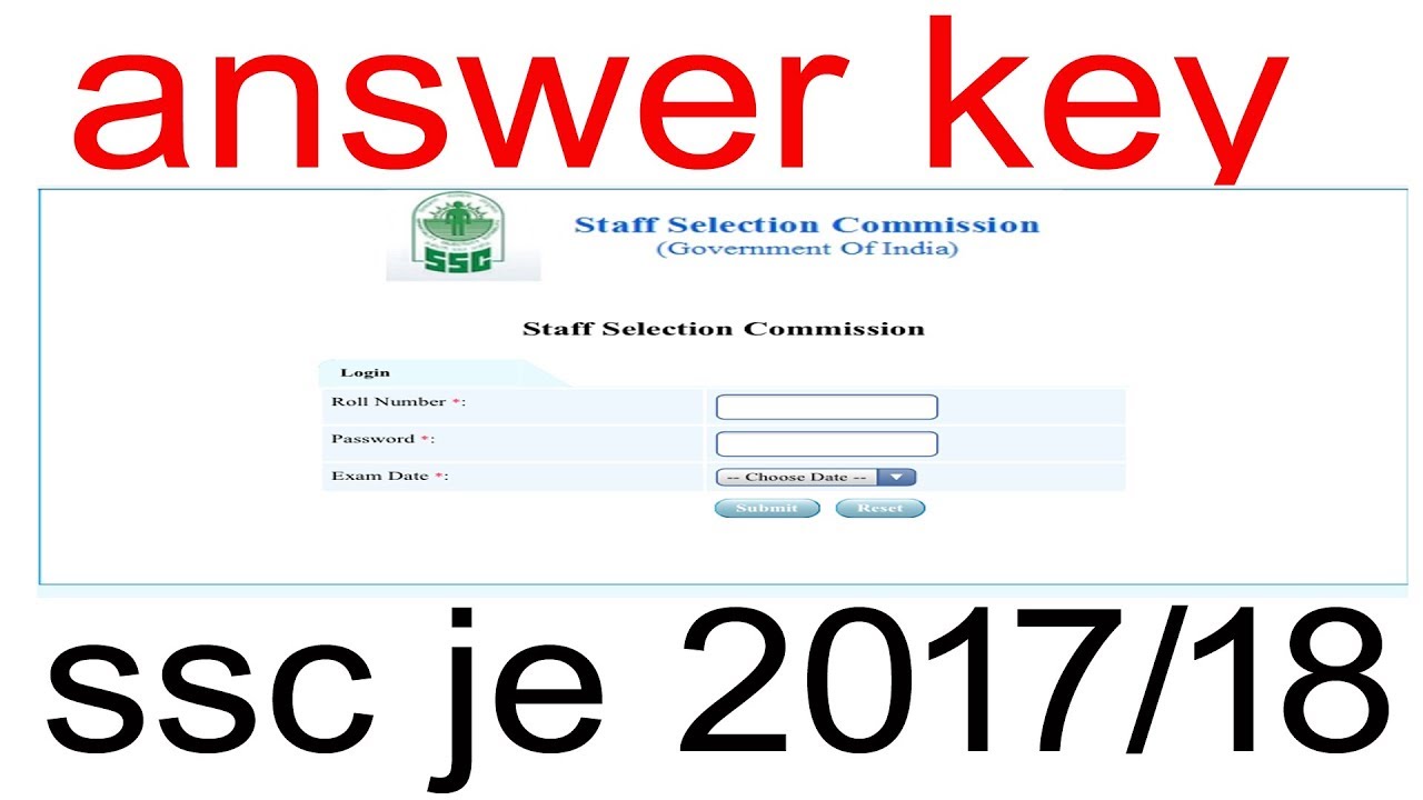 #ssc je answer key|| ssc je 2017- 2018 :- conventional preparation