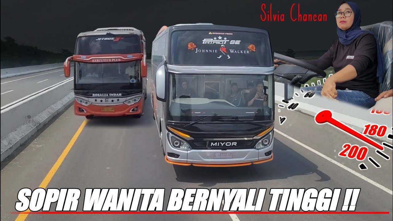 SOPIR BUS WANITA BERNYALI TINGGI,, BUS PULAU JAWA DI SAPU BERSIH