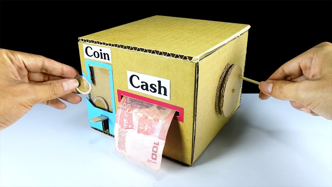 วิธีทำตู้เก็บเงินเหรียญและธนบัตร  | How to Make Personal Bank Saving Coin and Cash