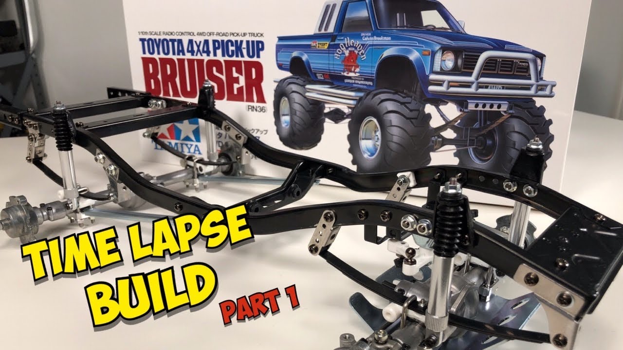 e169: Культовый Trail Truck! TAMIYA TOYOTA BRUISER, часть 1 — рама, дифференциалы и рессорная под...