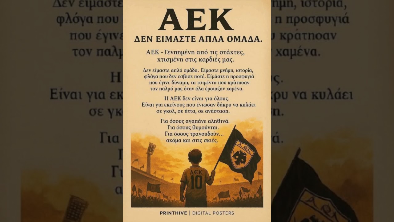 ΑΕΚ ΓΕΝΝΙΕΣΑΙ ΔΕΝ ΓΙΝΕΣΑΙ 
