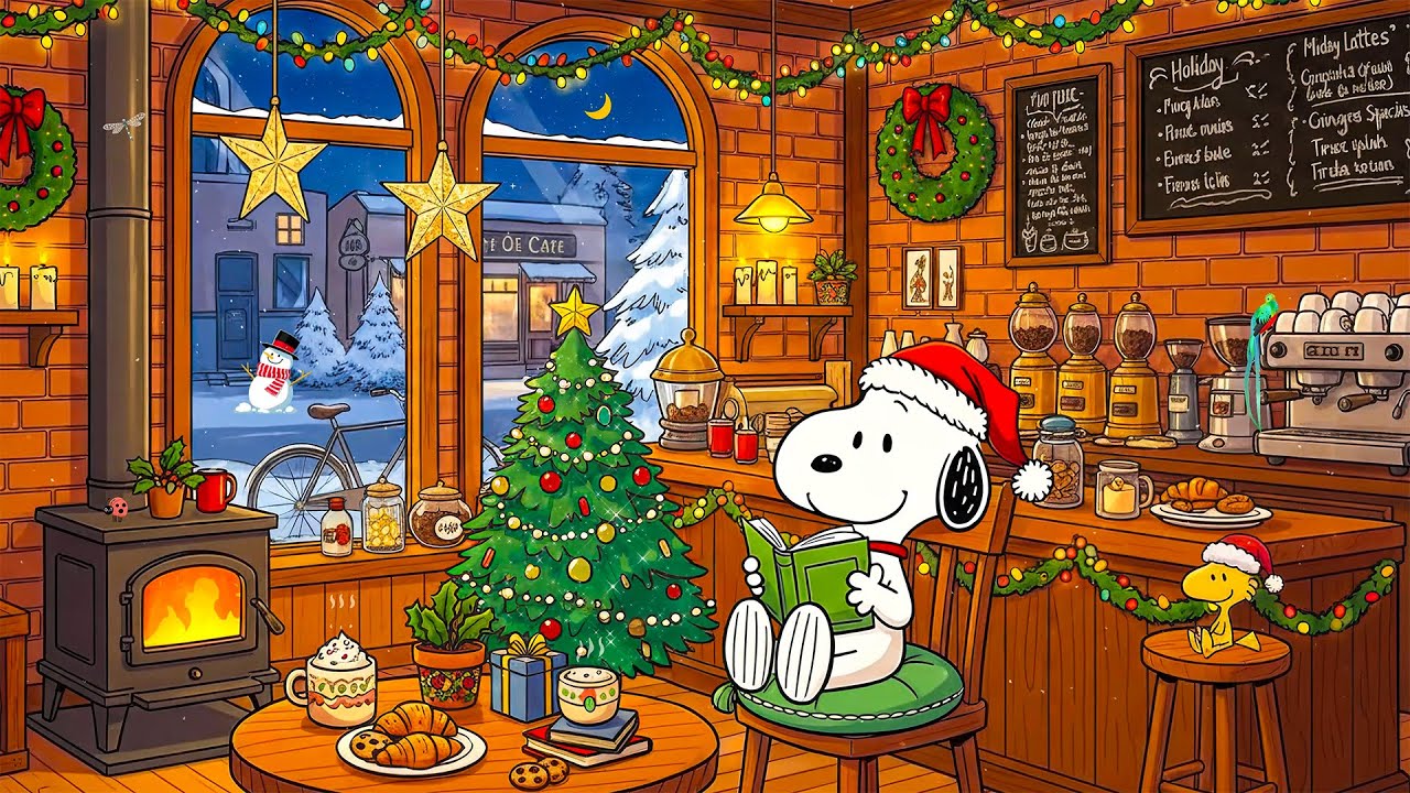 Snoopy&rsquo;s Cozy Christmas Coffee Shop ☕🎄 Warm Lofi Beats for Deep Focus 🔥 Study & Work with Soft Lofi