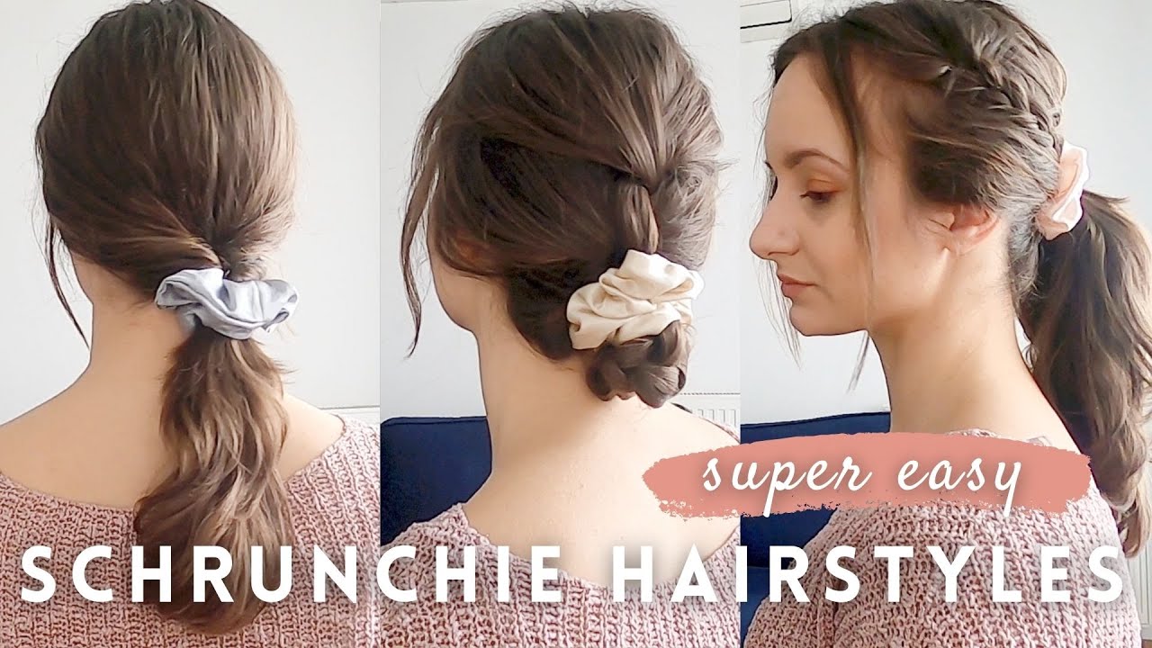 3 SUPER EASY SCRUNCHIE HAIRSTYLES for beginners