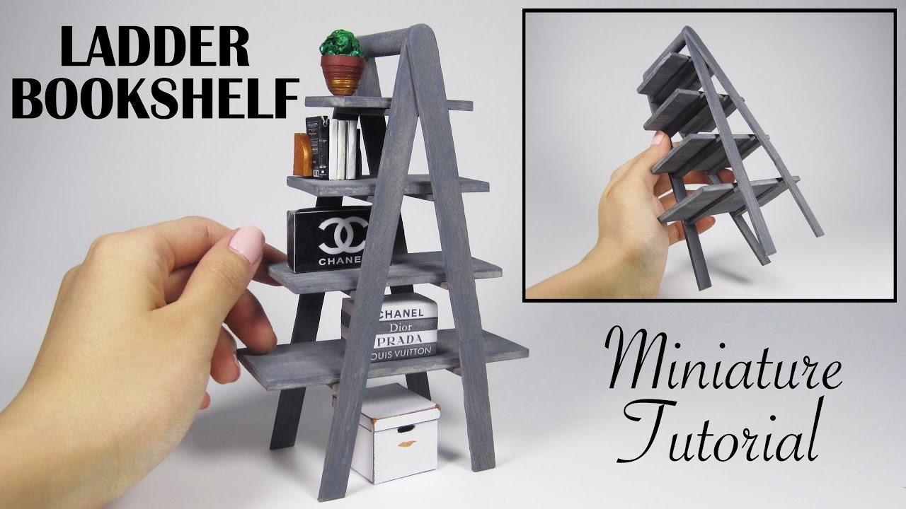 DIY Miniature Ladder Bookshelf