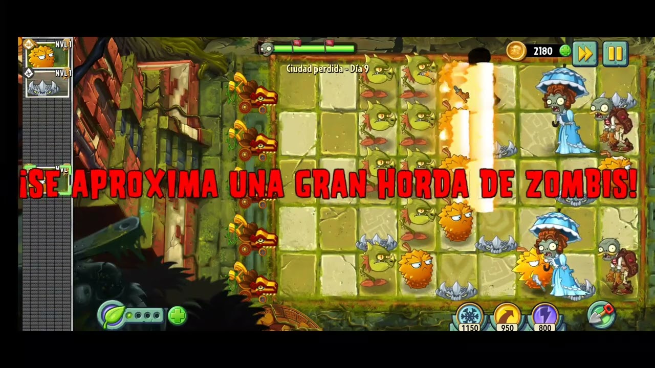Pvz2 game play probando a mega guisantralladora 