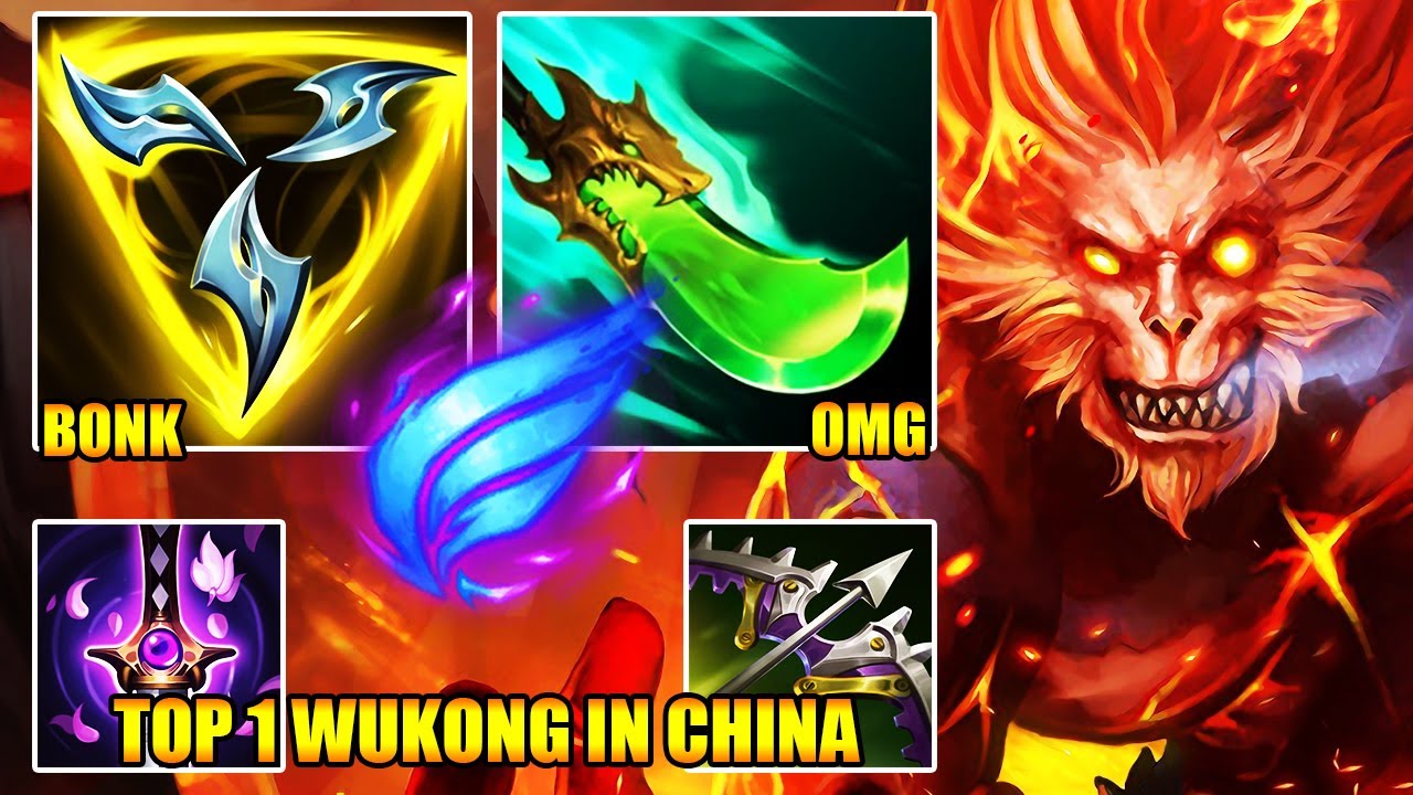 WILD RIFT CHINA TOP 1 WUKONG - INSANE DAMAGE!! (1VS9 CHAMP)