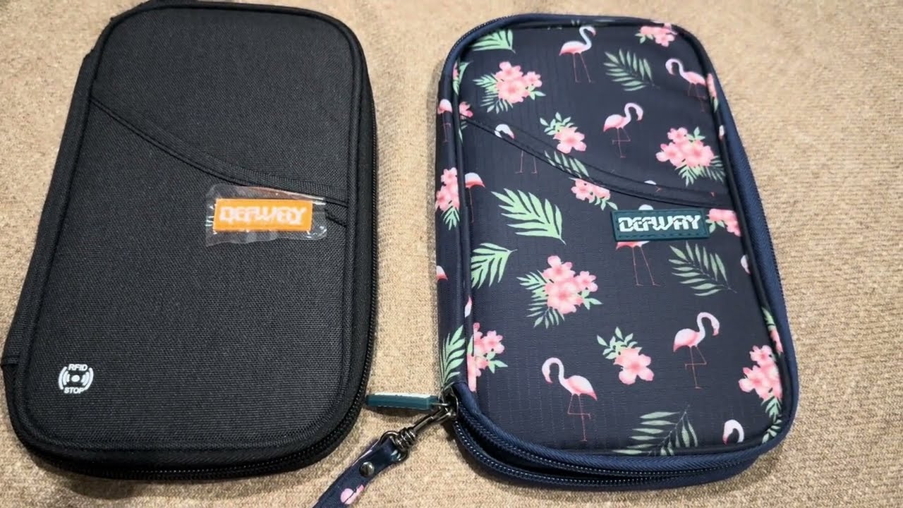 Product Review: DEFWAY Multi-Passport Holder and Wallet A$16.99 in charcoal and flamingo design.