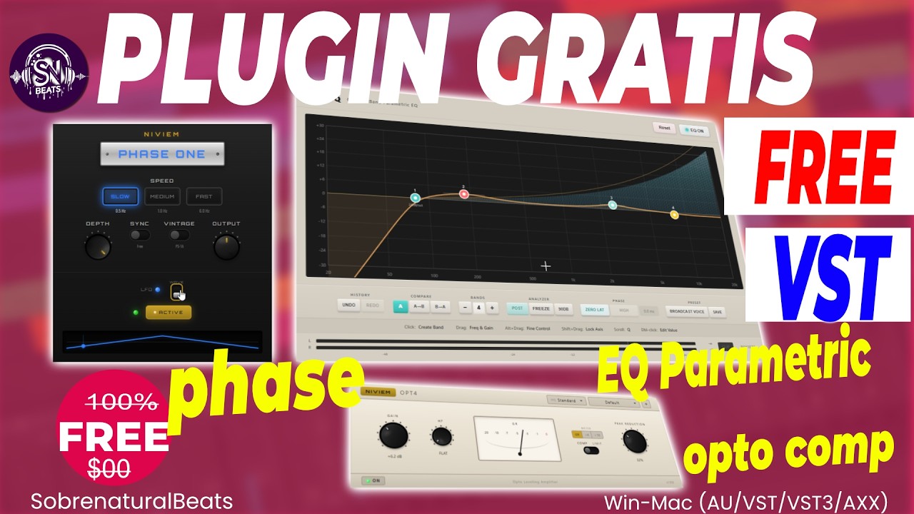 🎁Gratis! OPTO Compressor EQ Parametrica PHASE Fx🎚️ Niviem AUDIO PARA MEZCLAR VOCES Review FREE Vst🔥👇