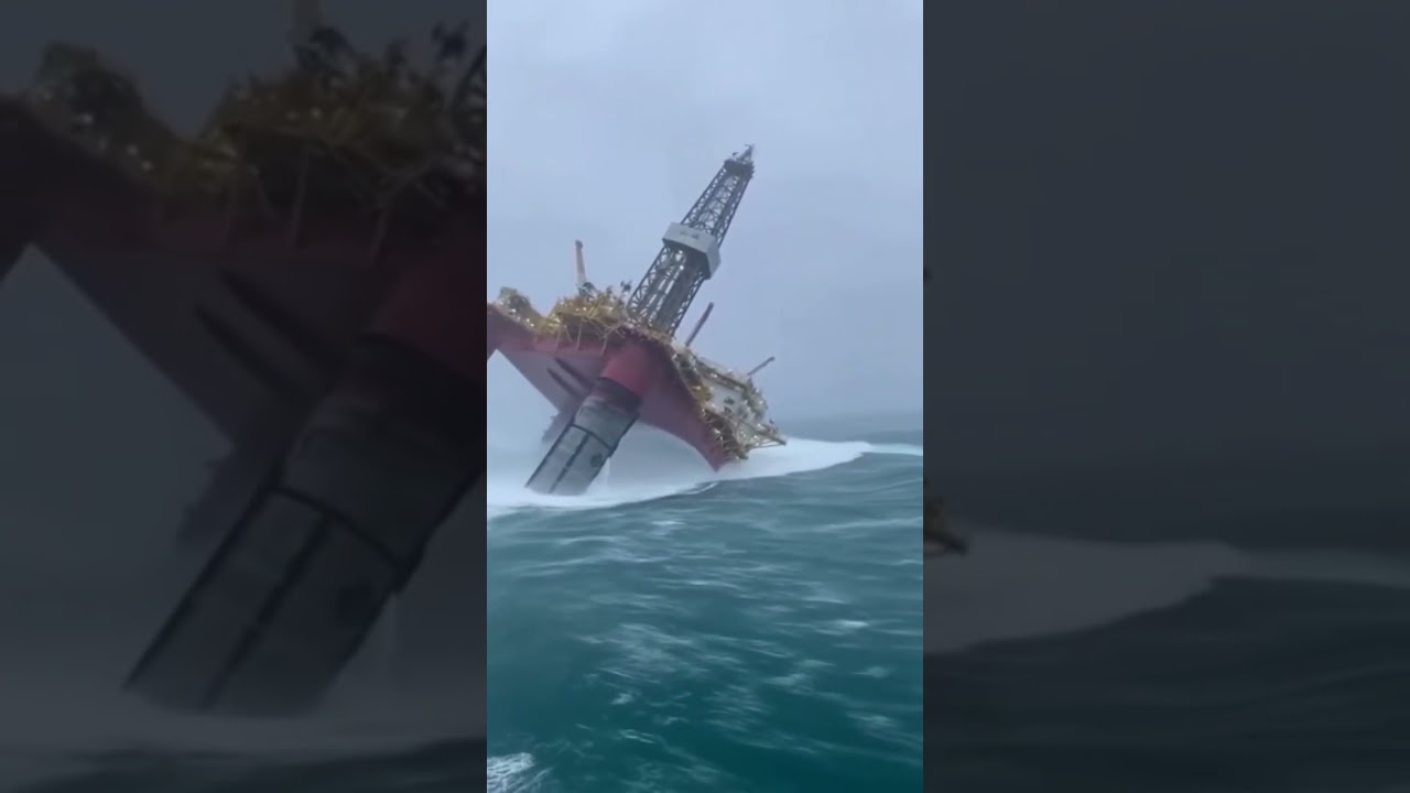 [North Sea O&G Rig] vs Monster Waves! 😱 ai generated