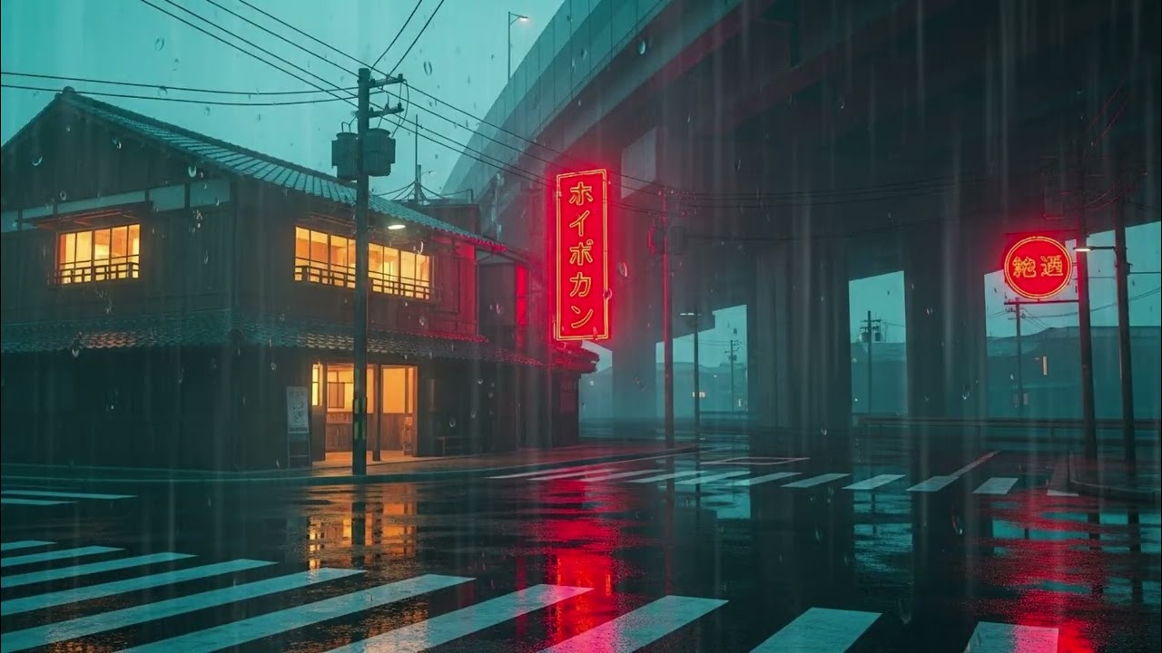 Midnight Café Japan ☕ Rainy Night Ambience for Deep Sleep