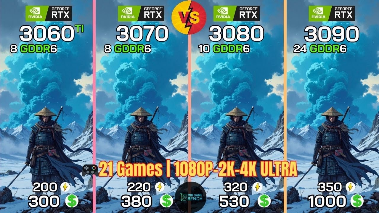 RTX 3060 TI vs RTX 3070 vs RTX 3080 vs RTX 3090 I 21 GAMES TESTED!