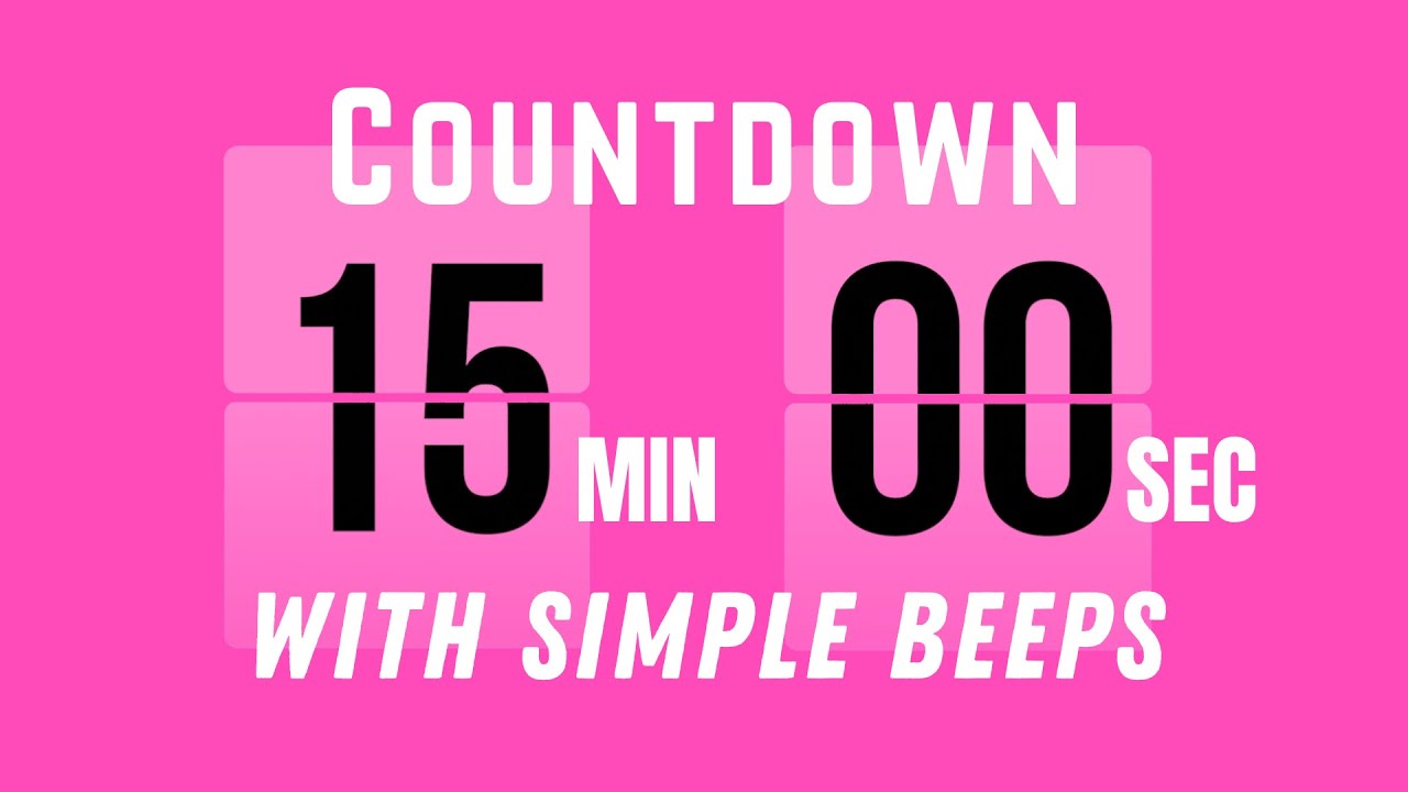 15 Min Flip Timer Countdown ⏳ with Beep Sounds & Flip Clock Effect | Timer Video for Study/Work