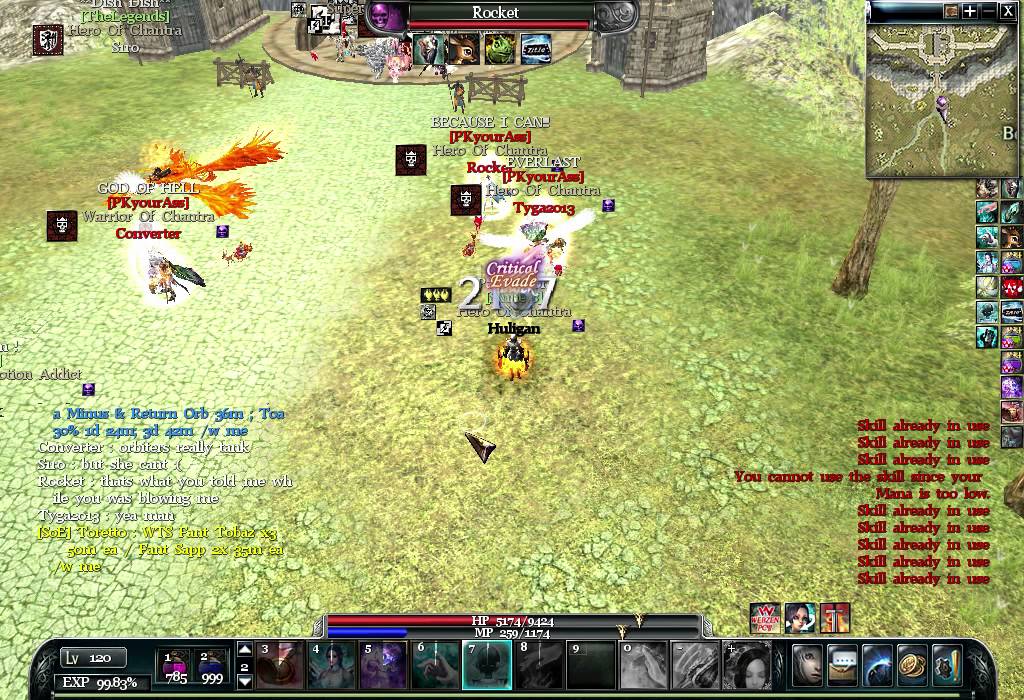 Archlord Justac Orbiter Tanking 3xParty Buffed Players