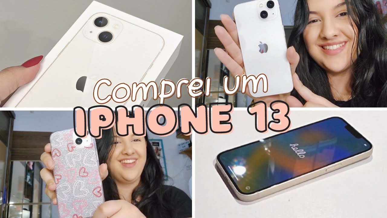 UNBOXING e acessórios do meu iPhone 13 branco de 128gb. ✨🥹