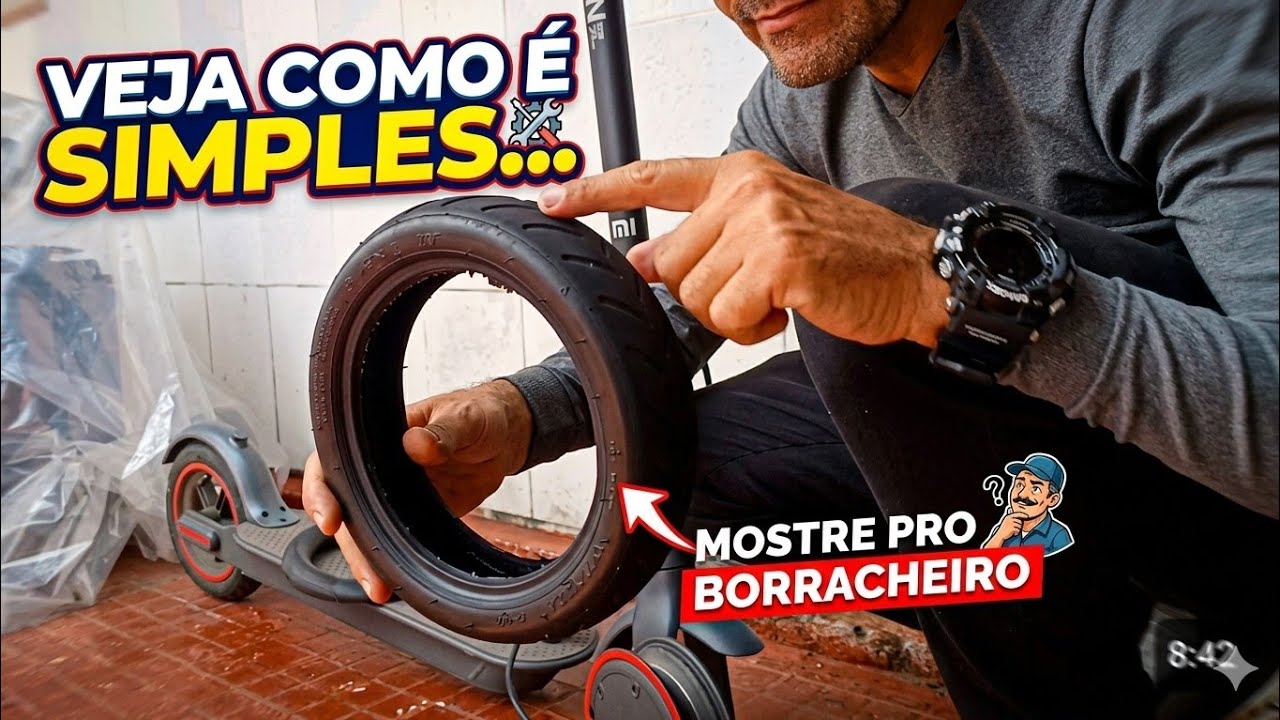 trocando a câmara de ar patinete Foston S08/S09/Xiaomi m365 #patinete