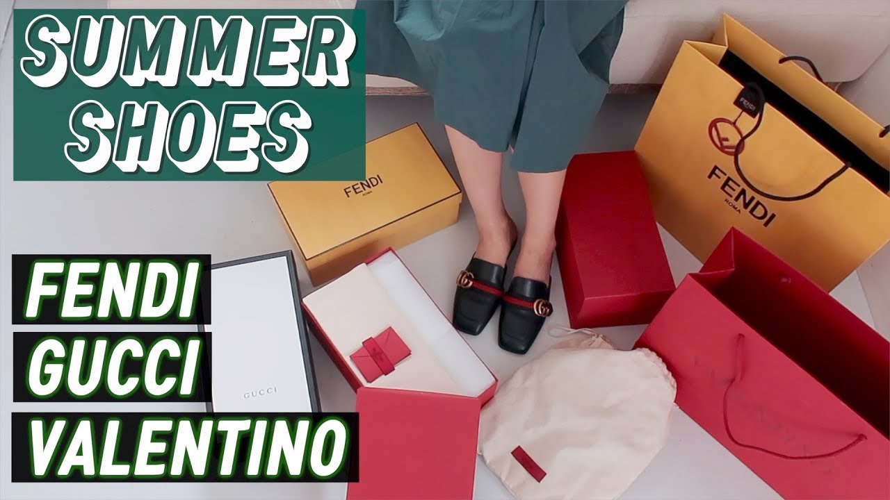 ENG) 명품 여름 신발 쇼핑 👡👡구찌, 펜디, 발렌티노 샌들 6개│450만원 썼지만 다는 못 신는 사연ㅎ..😂