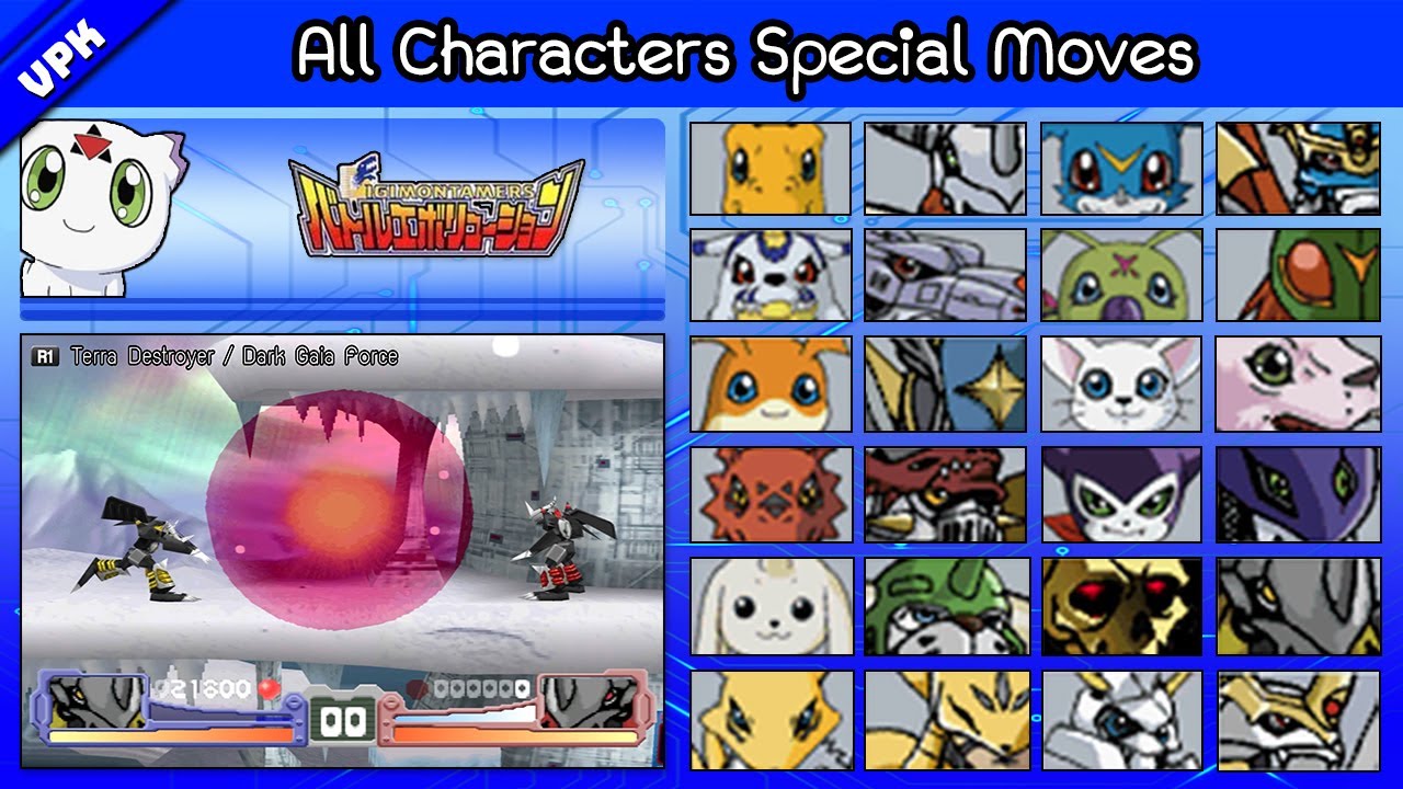 Digimon Rumble Arena [PS1] - All Characters Special Moves and Ultimate Attack