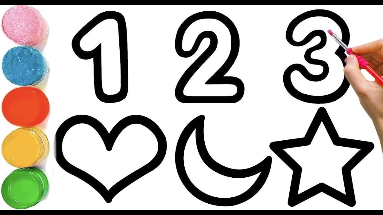 How To Draw a Numbers with Shapes Drawing | Beautiful Shapes Drawing Easy | 1 2 3 Numbers Drawing
