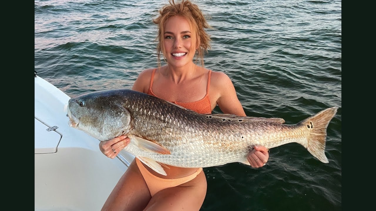Old Drum Almost took girl overboard fishing (cast net bait)