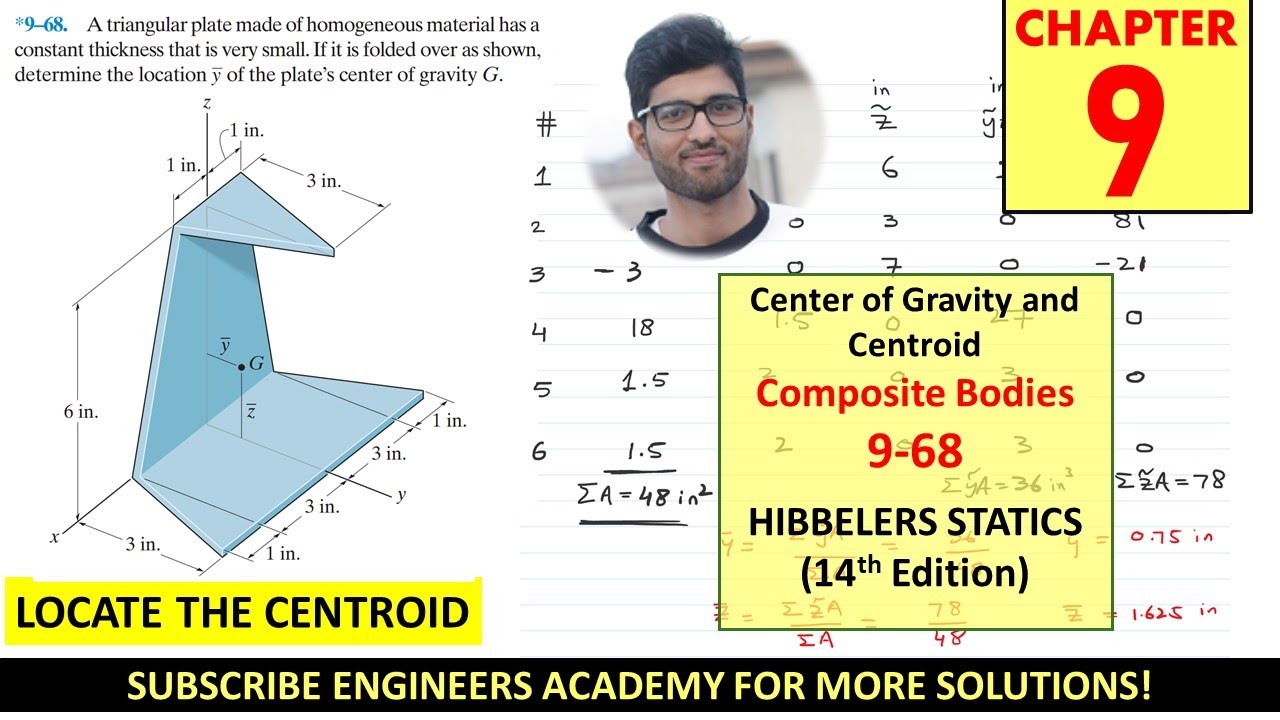 9-68 Centroid of Composite bodies or Shapes | Chapter 9 ( Hibbeler Statics 14th) Engineers Academy