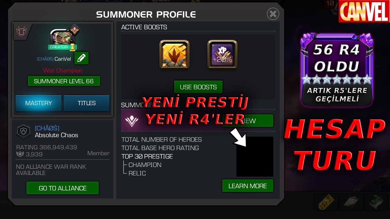 HESAP TURU YAPIYORUM, 56 TANE 7*R4 OLDU, YENİ PRESTİJ YENİ KAHRAMAN DERECESİ | 4 ŞUBAT 2026 - MCOC