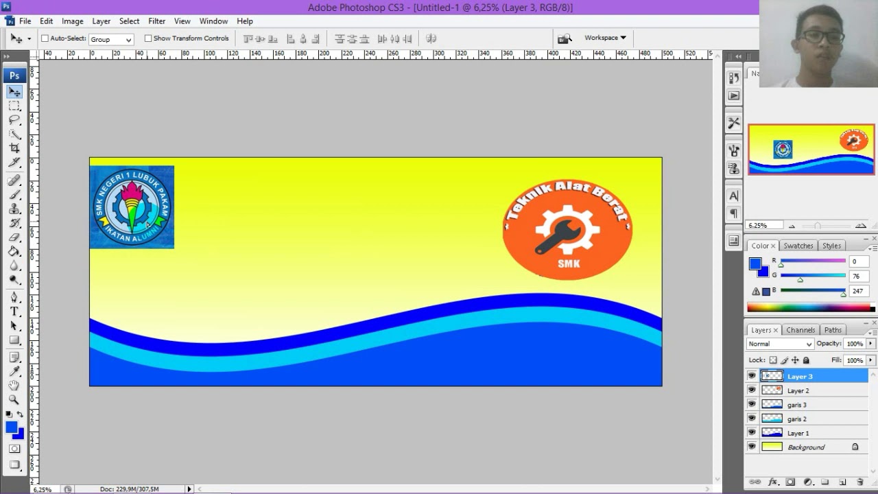 Cara Membuat Spanduk Pendaftaraan Murid Baru di Photoshop CS3