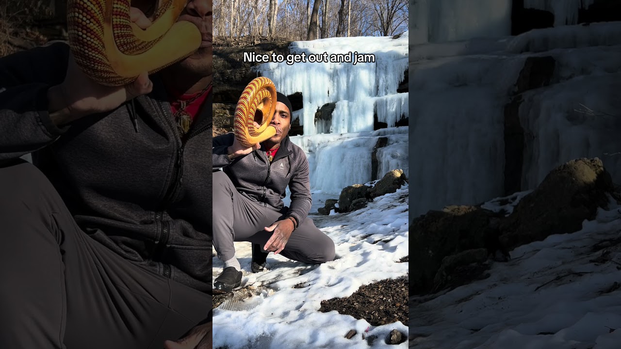 Winter jam ❄️🌊 #didgeridoo #nature #winter2026 #waterfall #jammin