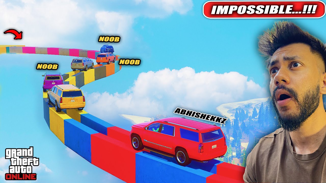 ALL NOOBS LEFT🤣 THIS HARDEST BALANCING SUV CAR 🚗PARKOUR | GTA 5 PARKOUR
