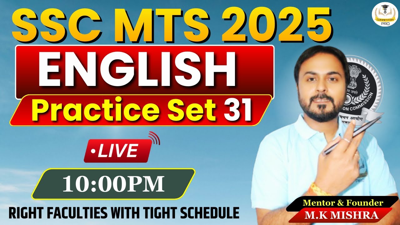 ENGLISH | Practice-31 | SSC MTS 2026 | SSC MTS Batch 2026 | SSC MTS Preparation 2026 By M.K Mishra