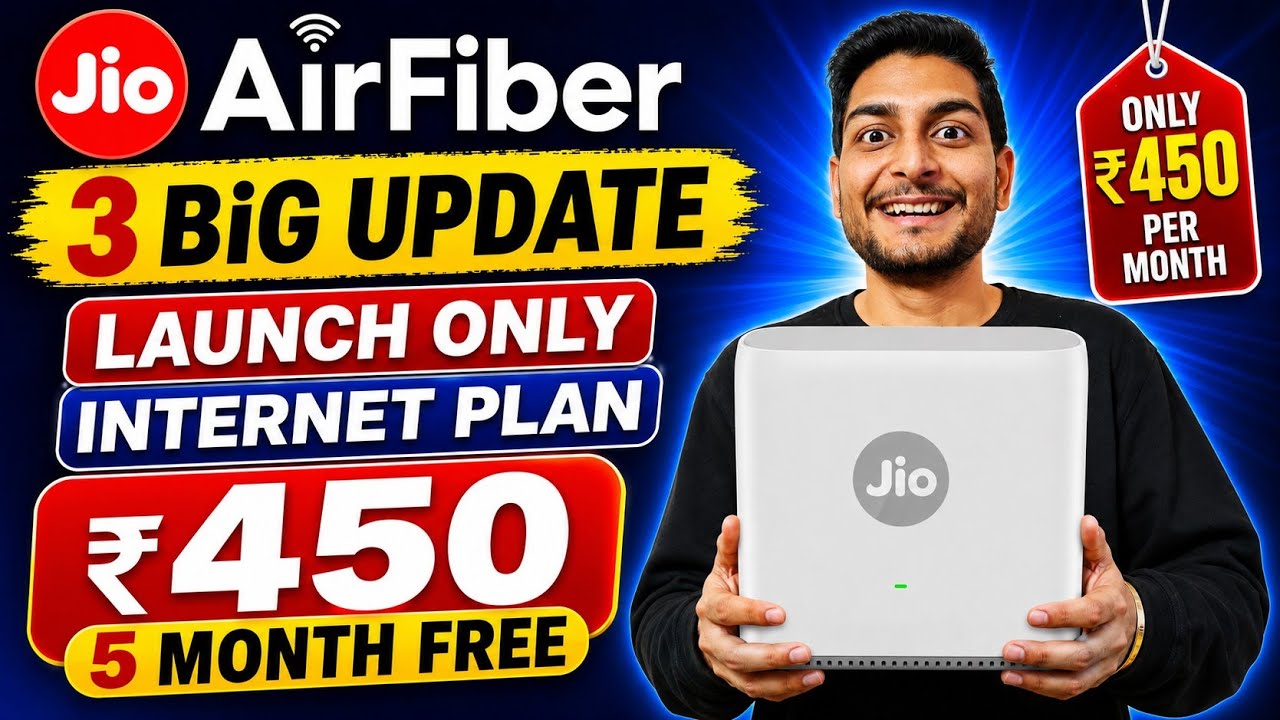 Jio AirFiber 3 BiG Update | Launch Only Internet Plan | ₹450 With 5 Month Free