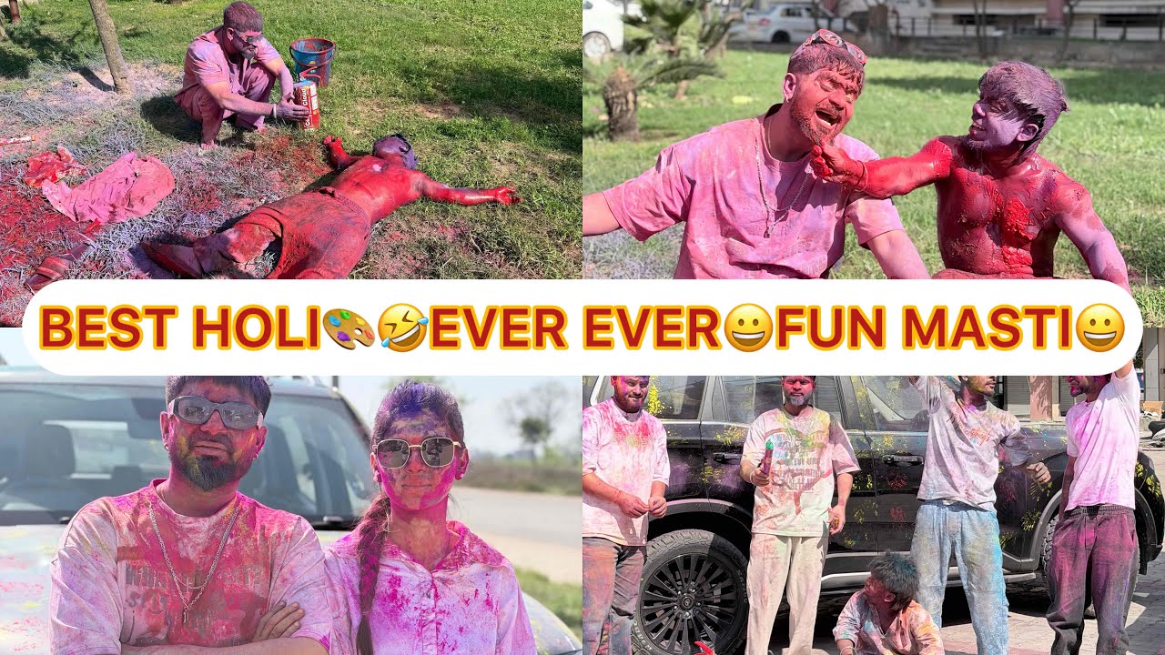 BEST HOLI🎨EVER🤣FUN MASTI😎❤️BURA HAAL KRTA VIKCY DA😂BEST MOMENT 😊🧿🤨