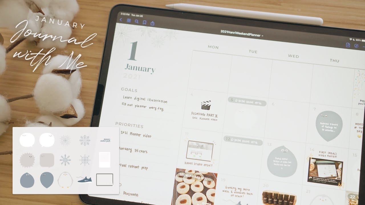Digital Journal with Me January ❄️🐧 iPad GoodNotes