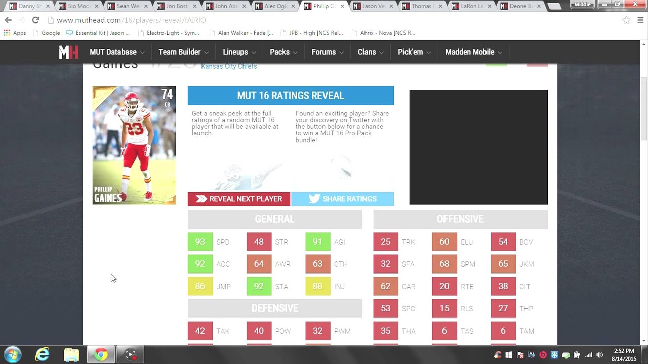 MUT 16 defensive Gold Gems