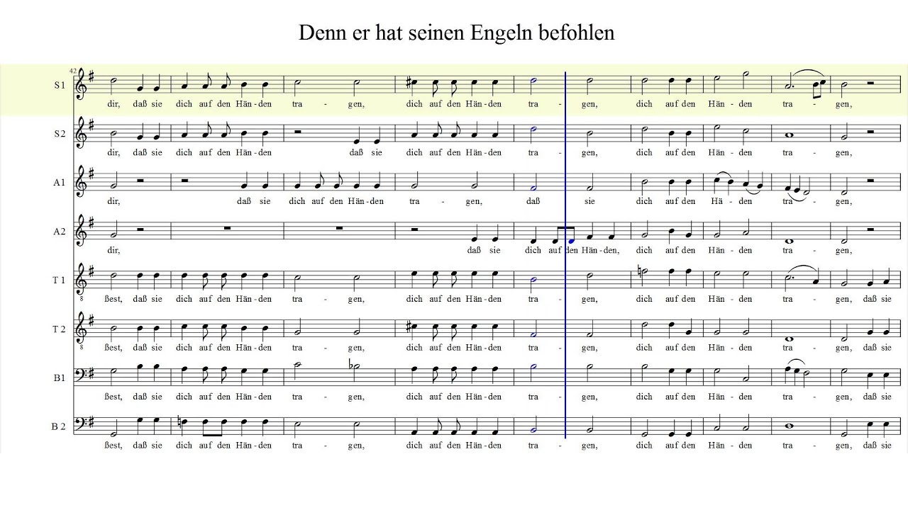 Denn er hat seinen Engeln befohlen [Sopran 1]