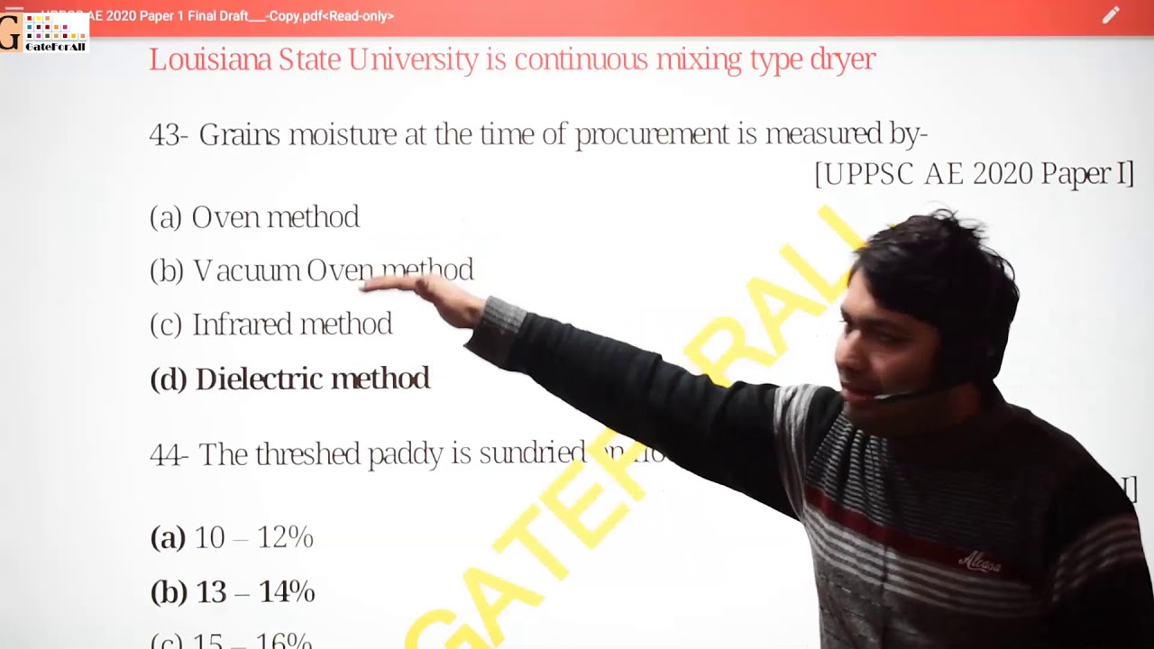 UPPCS Assistant Agriculture Engineer Answer key