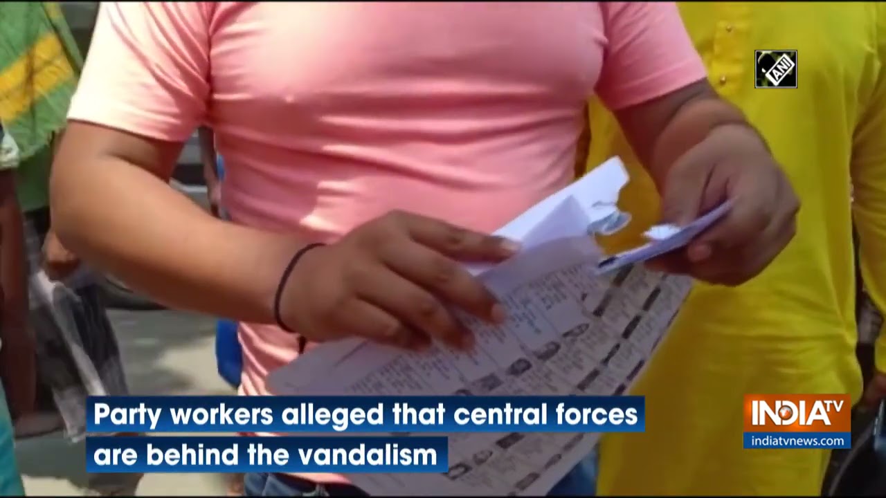 WB polls: TMC's office camp allegedly vandalised by central forces in North 24 Parganas