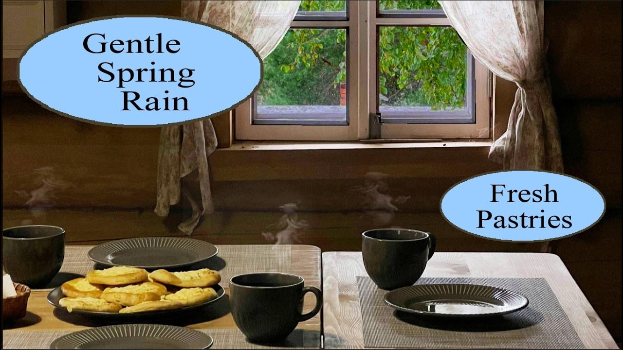 Spring Morning Rain Country Kitchen Tasty Pastries Coffee Ambience
