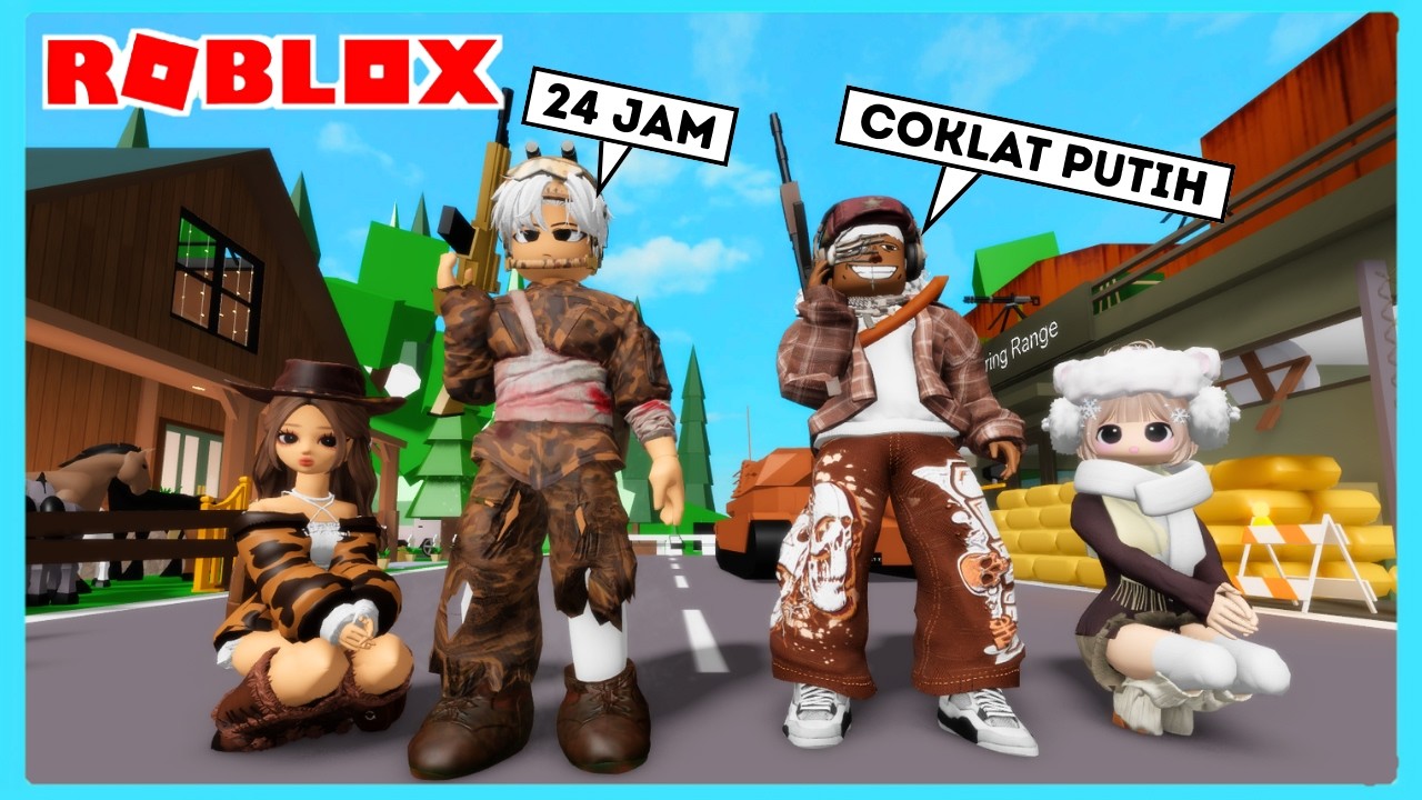 24 Jam Bang Boy Dan Caca Serba Coklat Putih Avatar Remaja Di Roblox Brookhaven ft @Shasyaalala