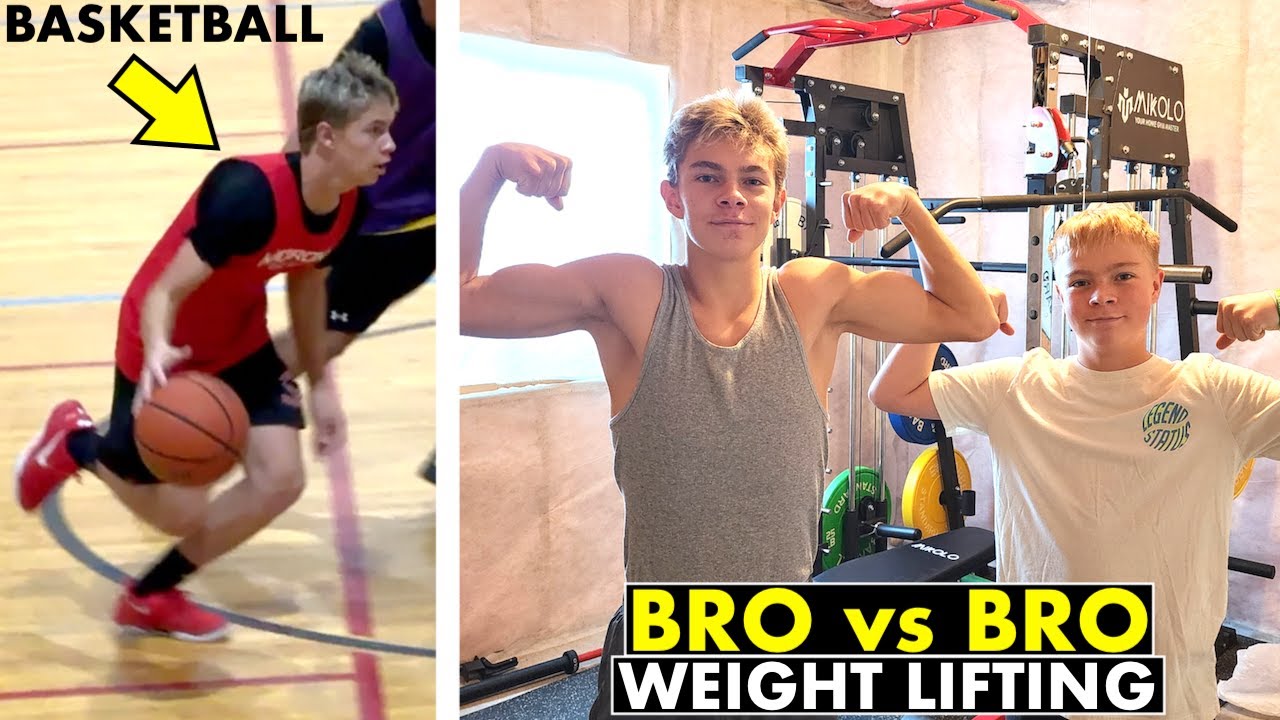 TAYDEN'S FIRST BASKETBALL GAME and BRO vs BRO WEIGHT LIFTING! 🏀🏋