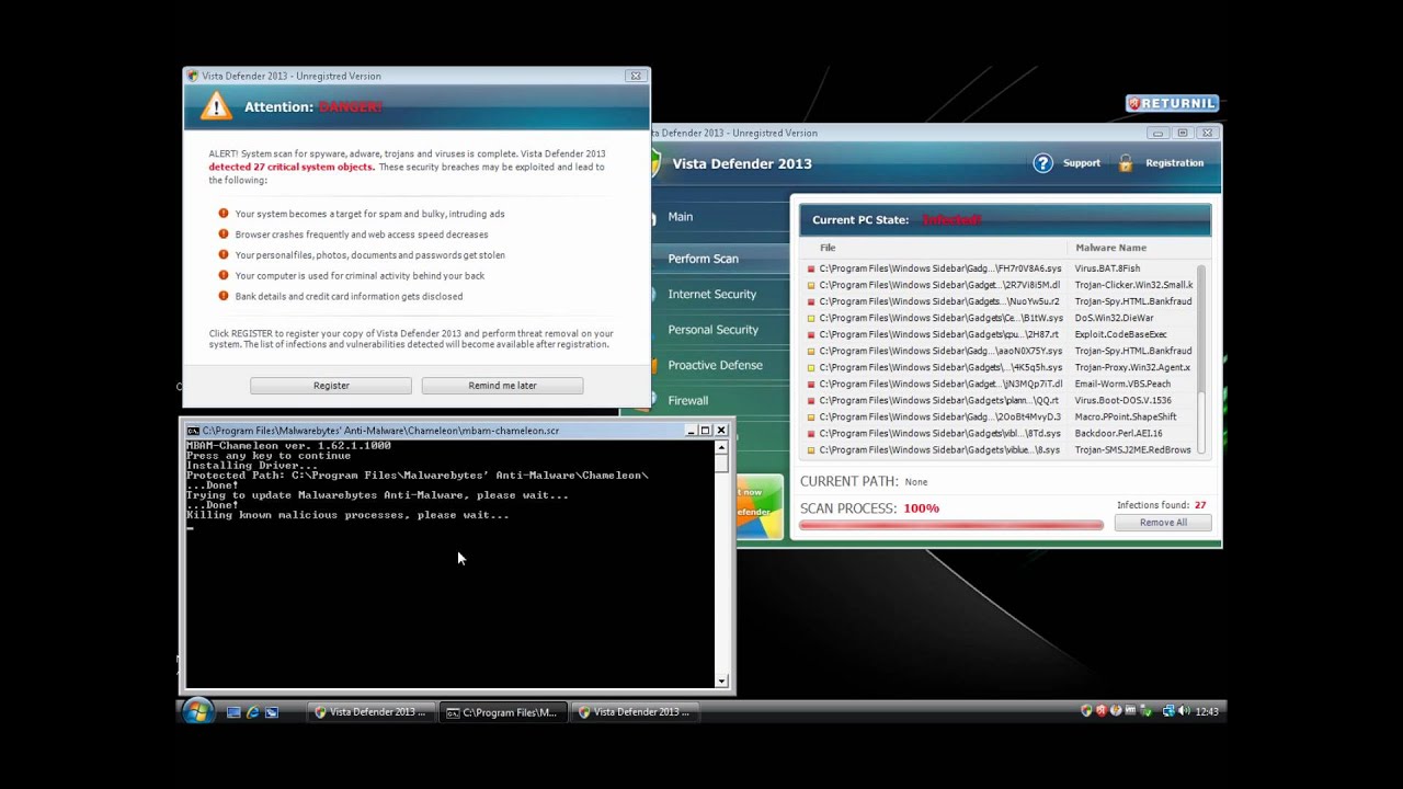 Vista Defender 2013 verwijderen [Malwarebytes Anti-Malware Chameleon]
