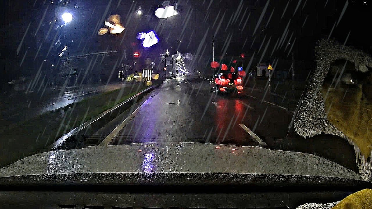 Driving in the rain at night to relax - ASMR for Sleep
