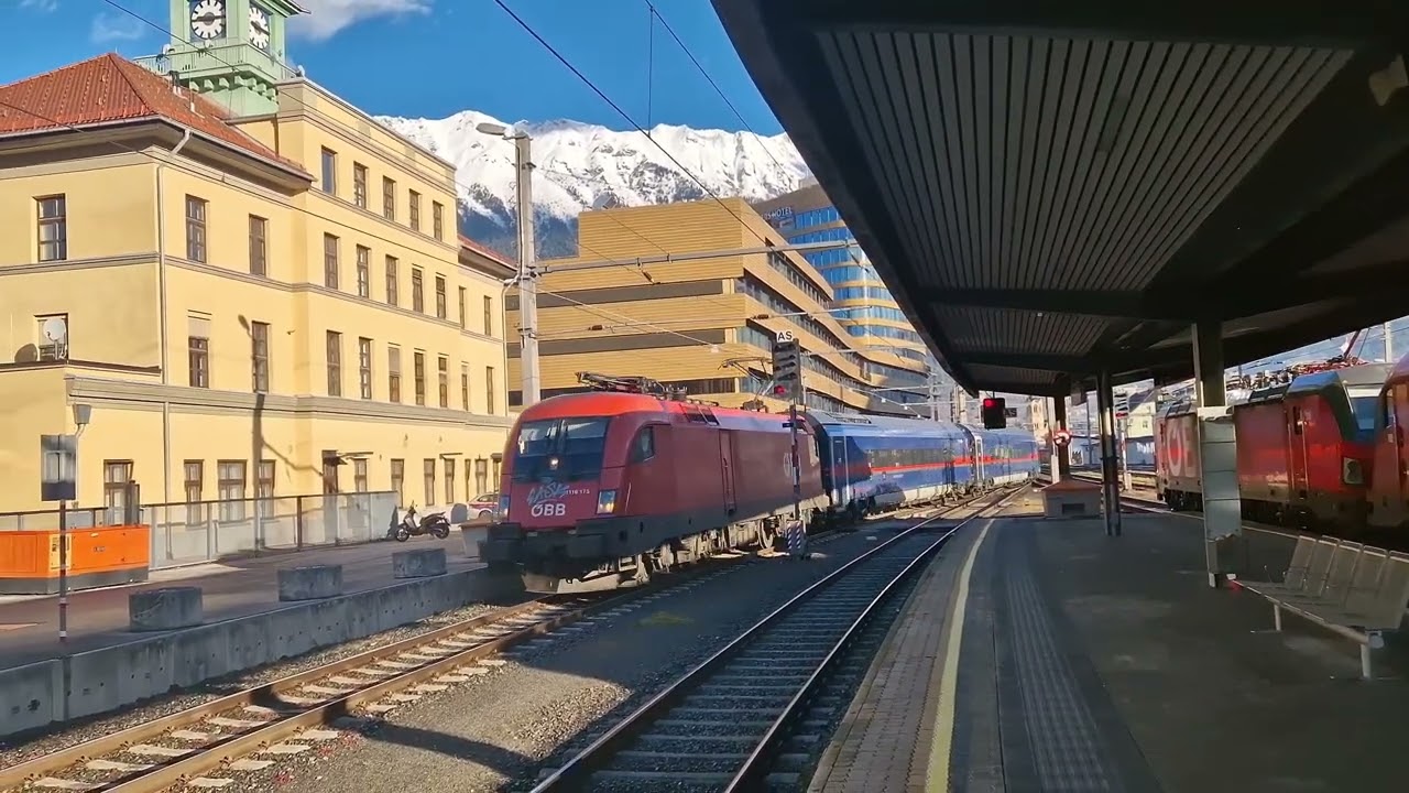 Einfahrt des nightjet 421(40491) am 03.02.2024 in Innsbruck Hbf